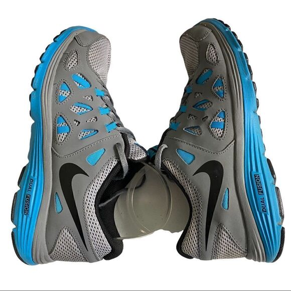 Kids Youth Nike Dual Fusion Gray/Blue Sneakers Size 6.5Y - Picture 6 of 9